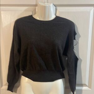 Unique Vintage Dark Gray Cowl Neck Sweater
